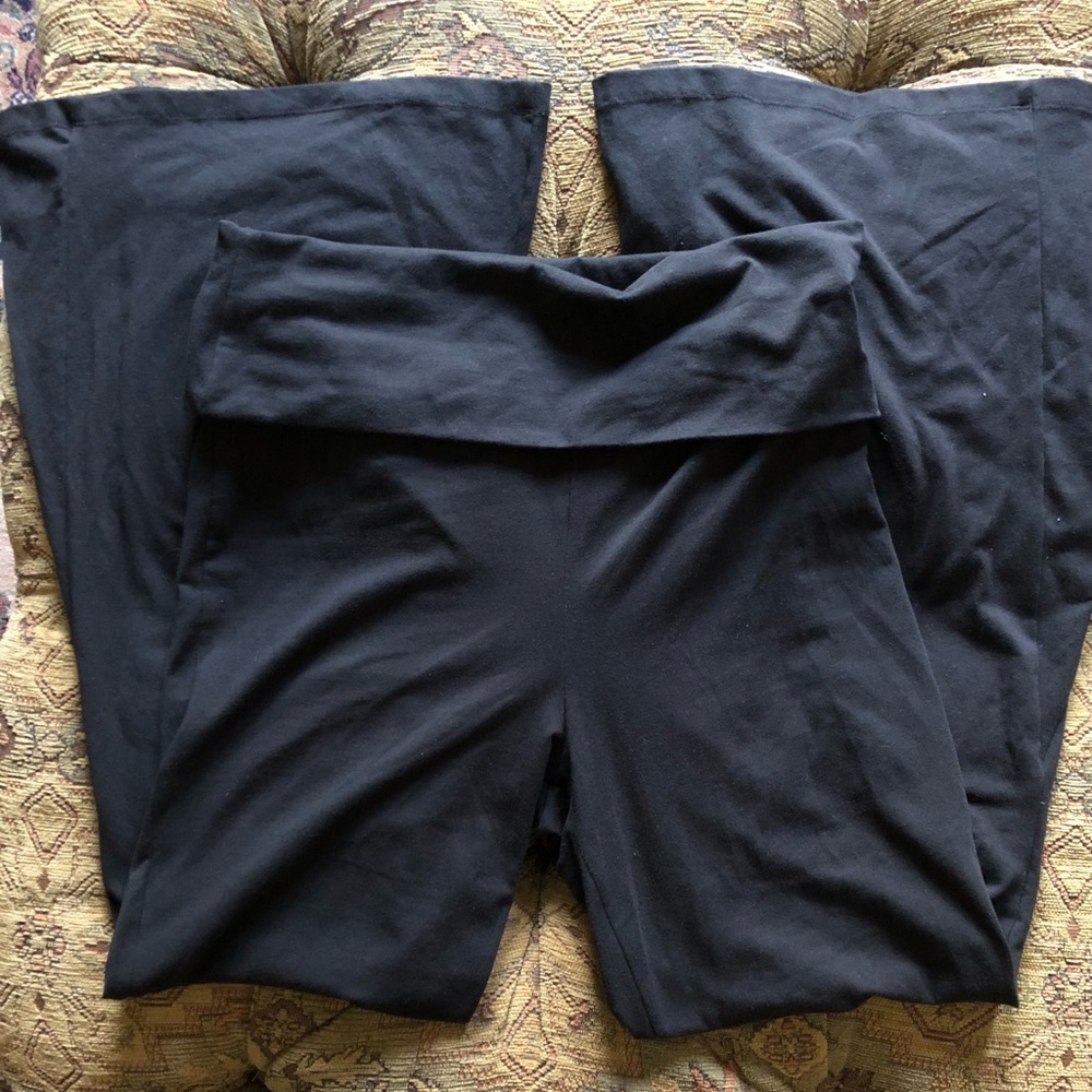 NWOT Aerie Super Flare Foldover Leggings Yoga Pants XL Black